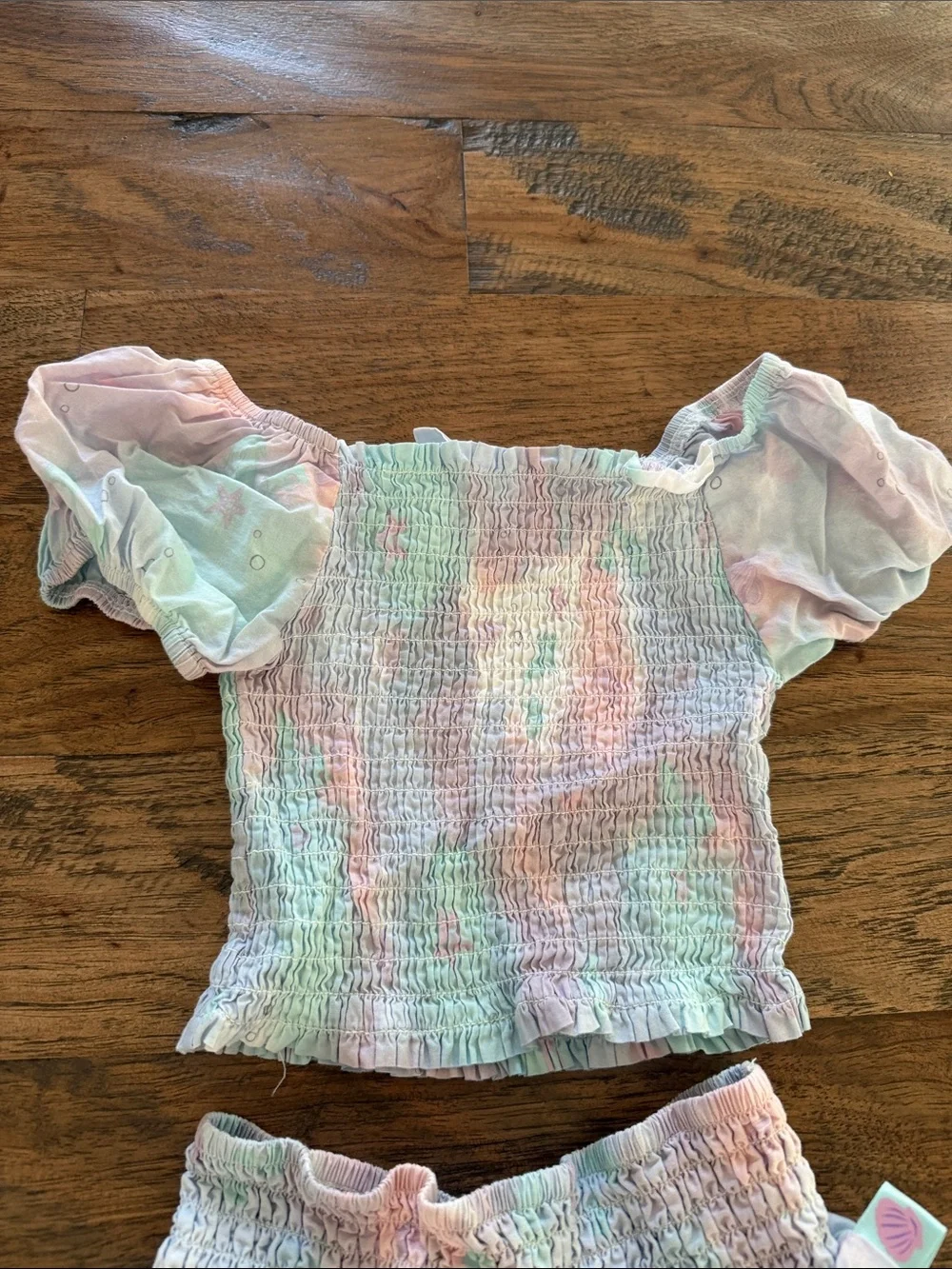 The Little Mermaid Tie-Dye Smocked Top & Ruffle Skirt Set Girls S (6/7)